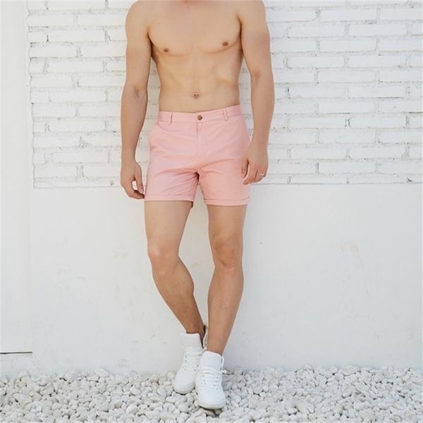 Homme Casual Summer Shorts Rose Vert Mode Angleterre Arrivée 210806