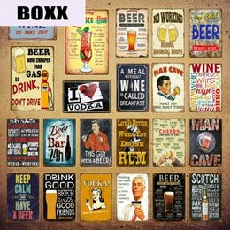 Man Cave Bier Decor Drink Rum Wodka Metalen Borden Vintage Pub Grappige Bar Muur Decor Wijn Regels Proost Tinnen Borden Art Poster YI1348828960