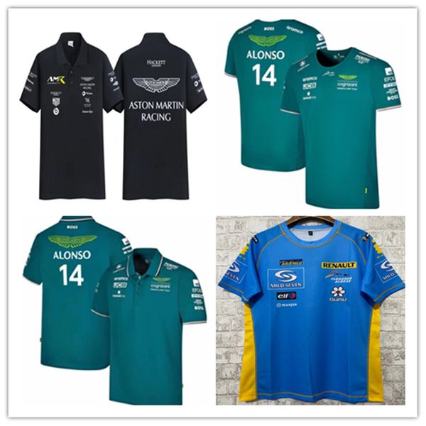 T-shirts pour hommes T-shirt en jersey Aston Martin Polos AMF1 2023 T-shirt officiel Fernando Alonso pour homme Formula 1 Racing Suit F1 Shirt Polo MOTO Motorcyc Tees