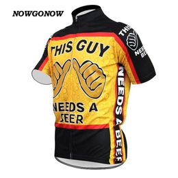 Homme classique nouveau maillot de cyclisme ce gars a besoin d'une bière hommes vêtements de vélo drôle maillot ropa ciclismo cyclisme hauts élégant NOWGONOW241a