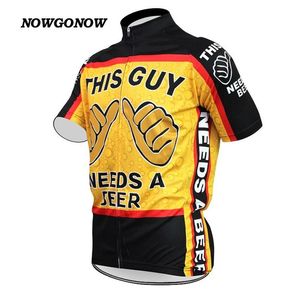 Heren klassiek nieuw wielertrui Deze man heeft een biertje nodig Heren fietskleding Grappig maillot ropa ciclismo Fietsen Tops Stijlvol NOWGONOW2445