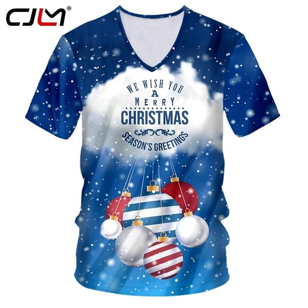 Hombre Cloud Bell V cuello camiseta 3D impreso para hombre de gran tamaño ocio camiseta divertida camiseta de Navidad proveedores 220623
