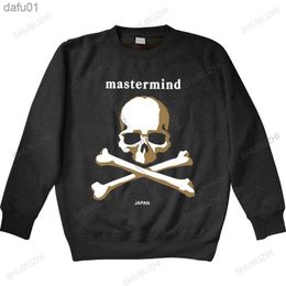 Man ronde hals hoody Mastermind Japan Zwarte hoodie Sml mode sweatshirt mannen katoen merk hirt katoenen sweatshirt voor jongens L230520