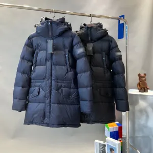 Man designer jas halflange versie pufferjack damesjas donsparka's winterjas parka's gestreept geruit dikke warme jas dames winddicht streetwear