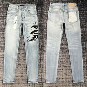 Jeans de créateurs d'homme en jean pourpre jeans skinny jeans Ripped Biker Slim Sket Skinny Pantal