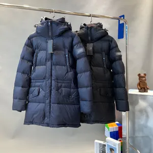 Hombre diseñador de longitud media versión Puffer para mujer abajo chaqueta de invierno Parkas a rayas a cuadros grueso abrigo cálido para mujer