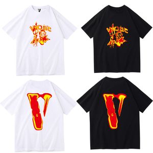 man designer t-shirt grote vlone t-shirts voor man Mens Friends Letter Print Tees Big High Street heren T-shirts mannen blauwe schets grote V afdrukken Tees Womens hiphop tops