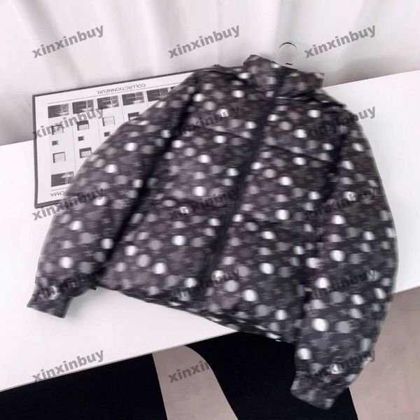 Xinxinbuy hommes designer manteau doudoune points lettre tissu imprimé poche à manches longues femmes gris noir marron M-3XL