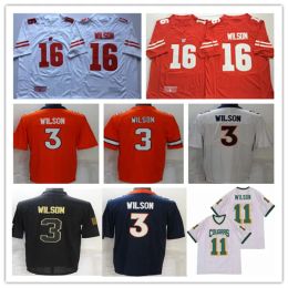 Man Voetbal 3 Russell Wilson Jersey Oranje Blauw Zwart Ncaa College 16 Wisconsin Badgers Rood Wit Middelbare School 11 Cougars Sticthed Shirts Si