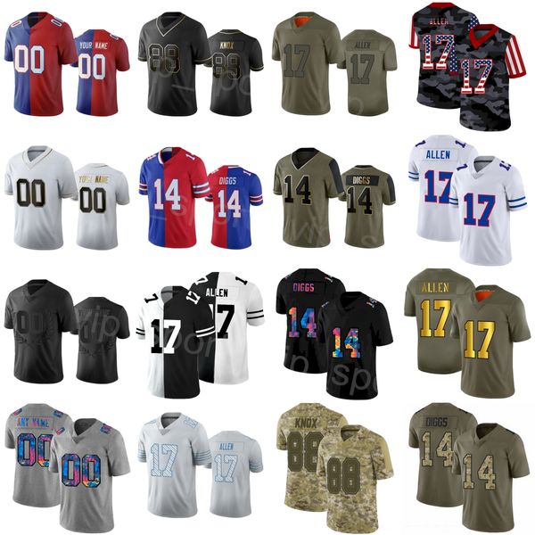 Football homme 86 Dalton Kincaid Jersey 17 Josh Allen 4 James Cook 14 Stefon Diggs 13 Gabe Davis 88 Dawson Knox 58 Matt O 3 Damar Hamlin Taron Johnson Color Rush