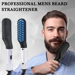 Homme à cheveux peigne brosse barbe lissener listing multifonctionnel curler curleur de chauffage rapide outils de style 240412