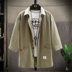 Man Half Mouw Tooling Shirt Mode Trend Casual Collar Japanse Tide Losse Tees Kleding Designer Mannelijke Single Breasted Tops Shirts