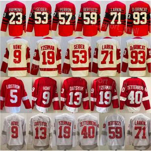 Hombre Hockey 53 Moritz Seider Jerseys 59 Tyler Bertuzzi 71 Dylan Larkin 23 Lucas Raymond 57 David Perron 93 Alex DeBrincat 19 Steve Yzerman 13 Pavel Datsyuk 9 Gordie Howe