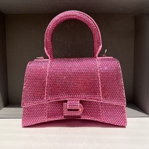 Sac fourre-tout en diamant incrusté pour homme Sacs Femme Hobo sablier coucher de soleil embrayage épaule sac à bandoulière sac à main de luxe pochette en cuir véritable sac de designer