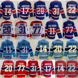 Hombre Hockey sobre hielo 14 Nick Suzuki Jerseys Retro inverso 17 Josh Anderson 22 Cole Caufield 11 Brendan Gallagher 31 Carey Price 20 Jur Slafkovsky 77 Kirby Dach