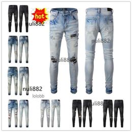 Hombre Jean 2024 Agujeros Nuevas llegadas de motociclistas amari amirl amirlies am amis imiri amiiri Pantalones para hombre COOLGUY Pantalones de lujo Ropa de diseñador Jeans de mezclilla JUBO