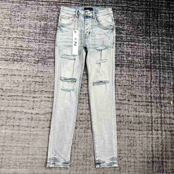 Hombre Jeans Diseñador Flaco Rasgado Biker Slim Pantalones rectos Pila Moda Mens Tendencia Marca Vintage Pant US M304 KFM0