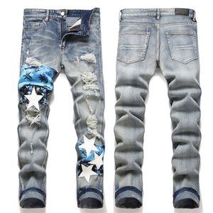 Man Jeans Heren 5 Pocket Slim Fit Stretch Denim Katoen Cowboybroek X31W