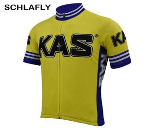 Man kas retro geel wielertrui team oude stijl zomer korte mouw fietskleding jersey wegwielrennen kleding schlafly4893635