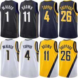 Heren Kids Basketball Jarace Walker Jersey 1 Ben Sheppard 26 Obi Toppin Bruce Brown Jr George Hill 7 Serge Ibaka 99 Nwora 13 Myles Turner 33 Buddy Hield 24 Icon