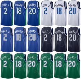 Maillot de basket imprimé homme enfant Richaun Holmes Dereck Lively II 2 Olivier-Maxence Prosper 18 Grant Williams Seth Curry Kyrie Irving 2 Luka Doncic Dwight Powell