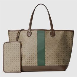 Man grote draagtassen mannen composiet tas 40 cm vrouw handtassen schoudertassen winkels tassen canvas lederen munt walets zipper zakje klassieke letter afdrukken rode groene strepen