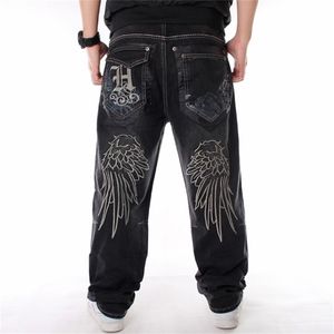 Man losse jeans hiphop skateboard baggy denim broek hiphop rap mannelijke zwarte trouses big size 30-46 210716