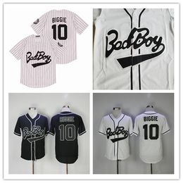 Homme célèbre Film Baseball Badboy Bad Boy 10 Biggie Smalls maillots Ed noir blanc Film chemises taille S-XXXL