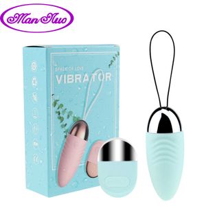 Man Nuo 10 modos Kegal Ball Love Egg Wireless Jump Egg Vibrador Potente Bullet Ben Wa Balls Juguete sexual para mujeres con caja vendida al por menor P0818