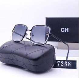 Man P Gafas de sol para mujer Moda Sin marco Recubrimiento rectangular Cuerno de búfalo Gafas de sol UV400 Evidencia Anteojos chan chane canal chael chanl Gafas de sol