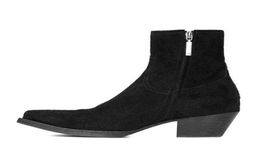 Man Paris Lukas Boots en daim pointu pointu zipper show show de qualité bottes chaussures 4484097