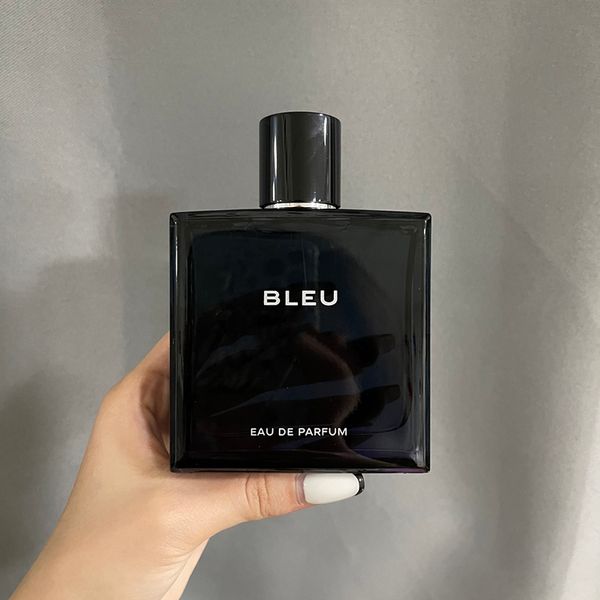 Perfume para hombre Fragancia masculina Masculina EDP 100ML Fragancias amaderadas picantes y ricas Azul oscuro-gris cuerpo de botella de vidrio grueso franqueo rápido