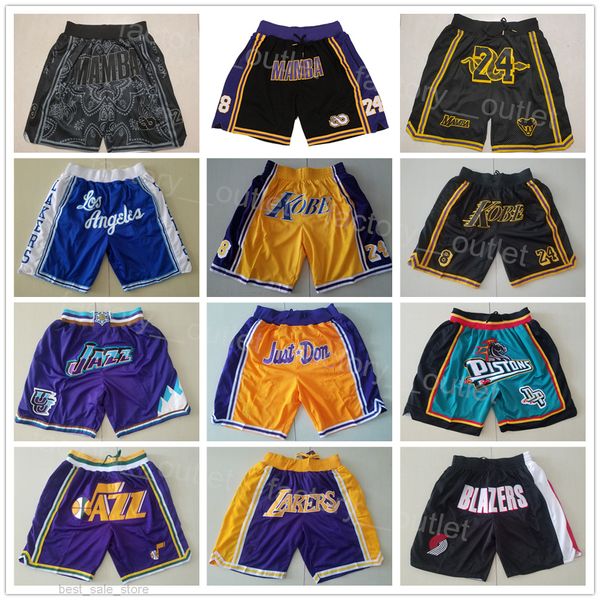 Homme Pocket Zipper Donovan Mitchell Basketball Sweatpants Wear Just Don Isiah Thomas Shorts Cordon Zipper Fly Hip Pop Jerry West Pant