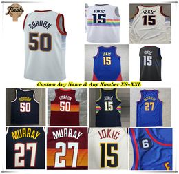 Bedrukt Nikola Jokic basketbalshirt Aaron Gordon Jamal Murray Michael Porter Jr. Kentavious Caldwell-Pope Dikembe Mutombo Iverson Anthony Denver City Edition