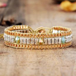 Homme Punk Hiphop Bracelets Bracelets perles tibétaines chaîne de bordure cristal Couples Bracelet Cool mâle femme bijoux en gros 240130