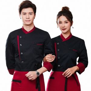 man Restaurant wit Chef-kok Jas Top Lg korte Mouw Vrouw Cafe Keuken Werkkleding Bakkerij Koken Tops Fast Food Chef-kok Uniform H8s2 #