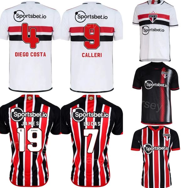 Hombre Sao Paulo 25 ALISSON Jersey de fútbol 2023 24 Equipo del club 10 LUCIANO 15 ARAUJO 29 MAIA 27 RATO 11 NESTOR 38 PAULISTA 31 JUAN 9 CALLERI 4 DIEGO COSTA Kits de camiseta de fútbol