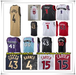 Maillot de basket-ball Gradey Dick Toronto pressé à chaud Pascal Siakam Gary Trent Jr O.G. Anunoby Scottie Barnes Dennis Schroder Jakob Poeltl Tracy McGrady Vince Carter Enfants