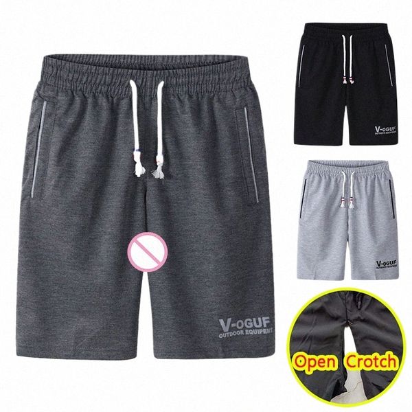 homme sexy ouvert entrejambe pantalons décontractés pantalons courts entrejambe avec fermeture éclair cachée mini shorts d'été couple gay costume de sexe en plein air 67Hm #