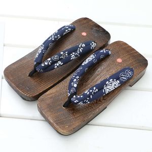 Man Slipper 2022 Zomer Slippers Cosplay Japanse Samurai Geta Slippers Hout 2 Sandalen Dikke Bodem Platform Sandalen