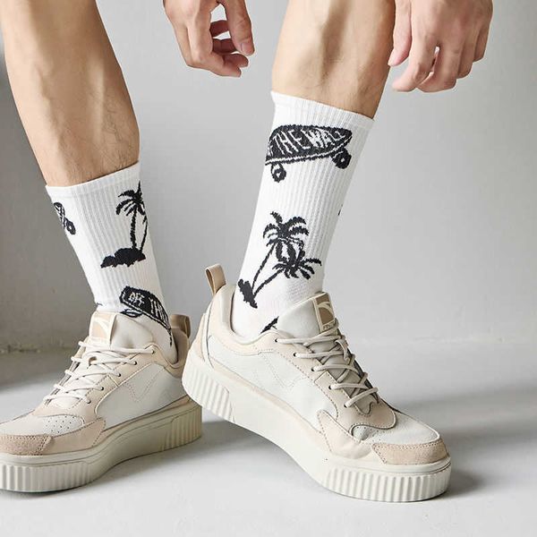 Coton homme hommes chaussettes nouveau gros drôle Compression équipage Harajuku Hip Hop épais femmes nouveauté dessin animé chaussette peigné