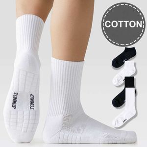 Calcetines Venta al por mayor de algodón Compresión OEM Premium Punto Hombre Acanalado Entrenamiento Cojín Hombre Liso Blanco Blanco Hombres Baloncesto Entrenamiento Equipo Deporte