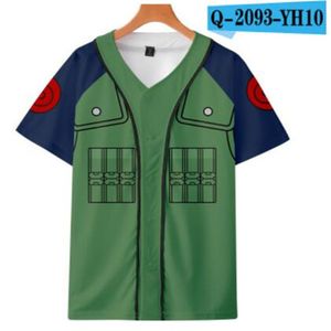 Hombre Verano Béisbol Jersey Botones Camisetas 3D Impreso Streetwear Camisetas Hip Hop Ropa Buena Calidad 040