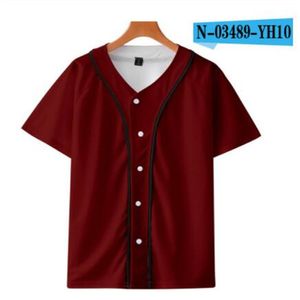 Homme été pas cher T-shirt Baseball Jersey Anime 3D imprimé respirant T-shirt Hip Hop vêtements en gros 062