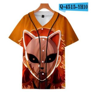 Homme été pas cher T-shirt Baseball Jersey Anime 3D imprimé respirant T-shirt Hip Hop vêtements en gros 066