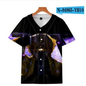 T-shirt d'été bon marché pour hommes, maillot de Baseball, Anime imprimé en 3D, respirant, vêtements Hip Hop, vente en gros, 079