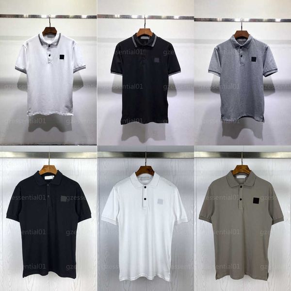 Hombre diseñador de verano camiseta para hombre camiseta moda piedra polo camisa medio botón solapa transpirable manga corta alta calidad al por mayor marca isla camiseta hombres ropa