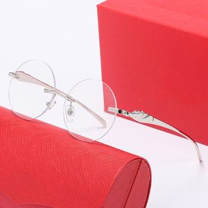 Lunettes de soleil homme Lunettes de soleil de créateur Mode Hommes Femmes Or Argent Plein Jante Ronde En Bois Métal Rectangle Cadre Optique Gris Brun Transparent Lentille Lunettes De Soleil