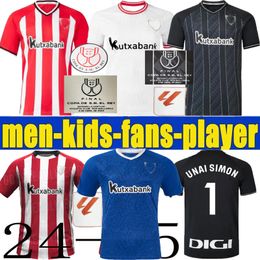 24 25 Club Soccer Jerseys Berenguer 2024 2025 Muniain Athletic Bilbao Home Away Willems voetbalshirt Raul Garcia Villalibre Blue Sancet Finals Kids Fans Kits
