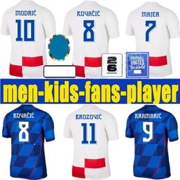 2024 Kroatië voetballen Jerseys Club Volledige sets Euro Cup Modric Brekalo Perisic Shirt Away Brozovic Kramaric Rebic Livakovic National Team Football Shirt Uniform 24 25